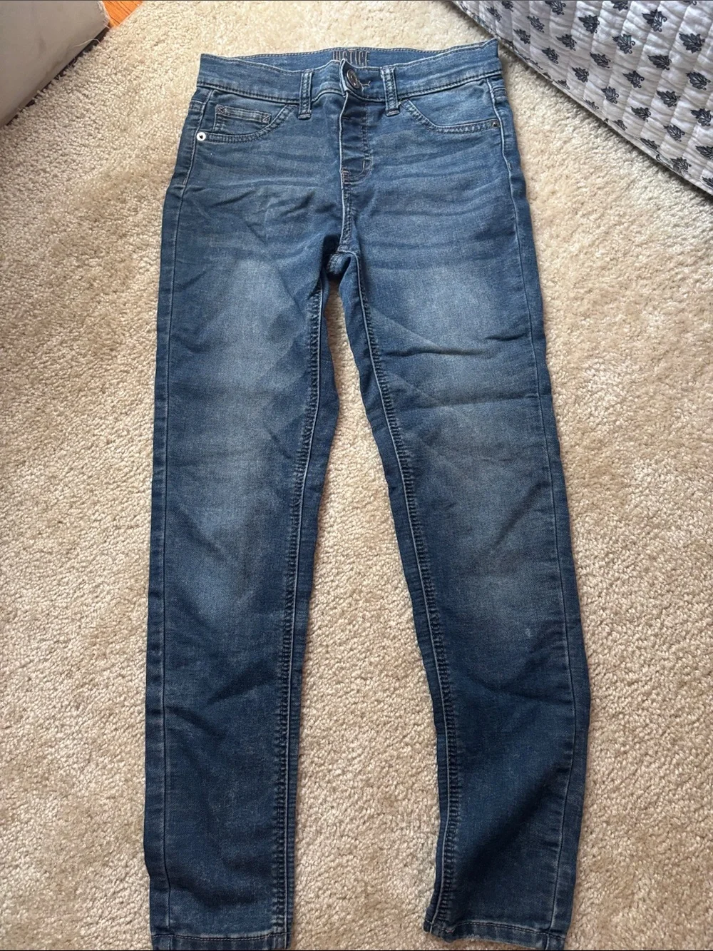 Girls Justice mid rise begging  Jeans in Dark Blue - Classic Everyday Denim
